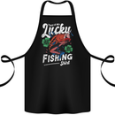 This Is My Lucky Fishing Funny Fisherman Cotton Apron 100% Organic Black