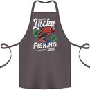 This Is My Lucky Fishing Funny Fisherman Cotton Apron 100% Organic Dark Grey