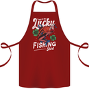 This Is My Lucky Fishing Funny Fisherman Cotton Apron 100% Organic Maroon