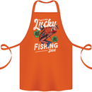 This Is My Lucky Fishing Funny Fisherman Cotton Apron 100% Organic Orange