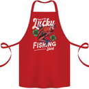 This Is My Lucky Fishing Funny Fisherman Cotton Apron 100% Organic Red