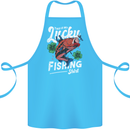 This Is My Lucky Fishing Funny Fisherman Cotton Apron 100% Organic Turquoise