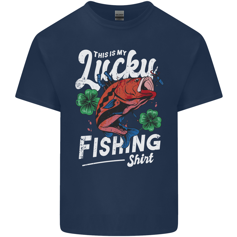 This Is My Lucky Fishing Funny Fisherman Kids T-Shirt Childrens Navy Blue
