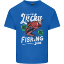 This Is My Lucky Fishing Funny Fisherman Kids T-Shirt Childrens Royal Blue