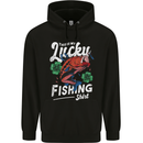 This Is My Lucky Fishing Funny Fisherman Mens 80% Cotton Hoodie Black