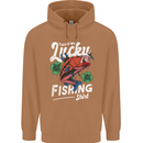 This Is My Lucky Fishing Funny Fisherman Mens 80% Cotton Hoodie Caramel Latte