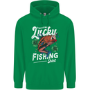 This Is My Lucky Fishing Funny Fisherman Mens 80% Cotton Hoodie Irish Green
