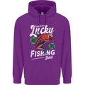 This Is My Lucky Fishing Funny Fisherman Mens 80% Cotton Hoodie Purple