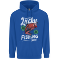 This Is My Lucky Fishing Funny Fisherman Mens 80% Cotton Hoodie Royal Blue
