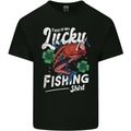 This Is My Lucky Fishing Funny Fisherman Mens Cotton T-Shirt Tee Top Black