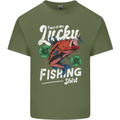 This Is My Lucky Fishing Funny Fisherman Mens Cotton T-Shirt Tee Top Military Green