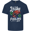 This Is My Lucky Fishing Funny Fisherman Mens Cotton T-Shirt Tee Top Navy Blue