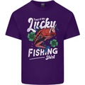 This Is My Lucky Fishing Funny Fisherman Mens Cotton T-Shirt Tee Top Purple