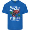 This Is My Lucky Fishing Funny Fisherman Mens Cotton T-Shirt Tee Top Royal Blue