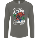 This Is My Lucky Fishing Funny Fisherman Mens Long Sleeve T-Shirt Charcoal