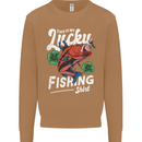 This Is My Lucky Fishing Funny Fisherman Mens Sweatshirt Jumper Caramel Latte