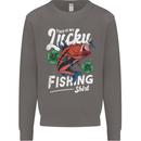 This Is My Lucky Fishing Funny Fisherman Mens Sweatshirt Jumper Charcoal