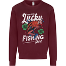 This Is My Lucky Fishing Funny Fisherman Mens Sweatshirt Jumper Maroon