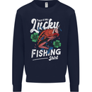 This Is My Lucky Fishing Funny Fisherman Mens Sweatshirt Jumper Navy Blue