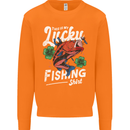 This Is My Lucky Fishing Funny Fisherman Mens Sweatshirt Jumper Orange