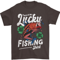This Is My Lucky Fishing Funny Fisherman Mens T-Shirt 100% Cotton Dark Chocolate