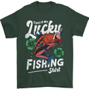 This Is My Lucky Fishing Funny Fisherman Mens T-Shirt 100% Cotton Forest Green