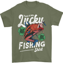This Is My Lucky Fishing Funny Fisherman Mens T-Shirt 100% Cotton Military Green