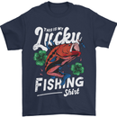 This Is My Lucky Fishing Funny Fisherman Mens T-Shirt 100% Cotton Navy Blue