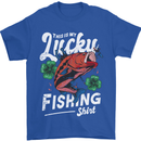 This Is My Lucky Fishing Funny Fisherman Mens T-Shirt 100% Cotton Royal Blue