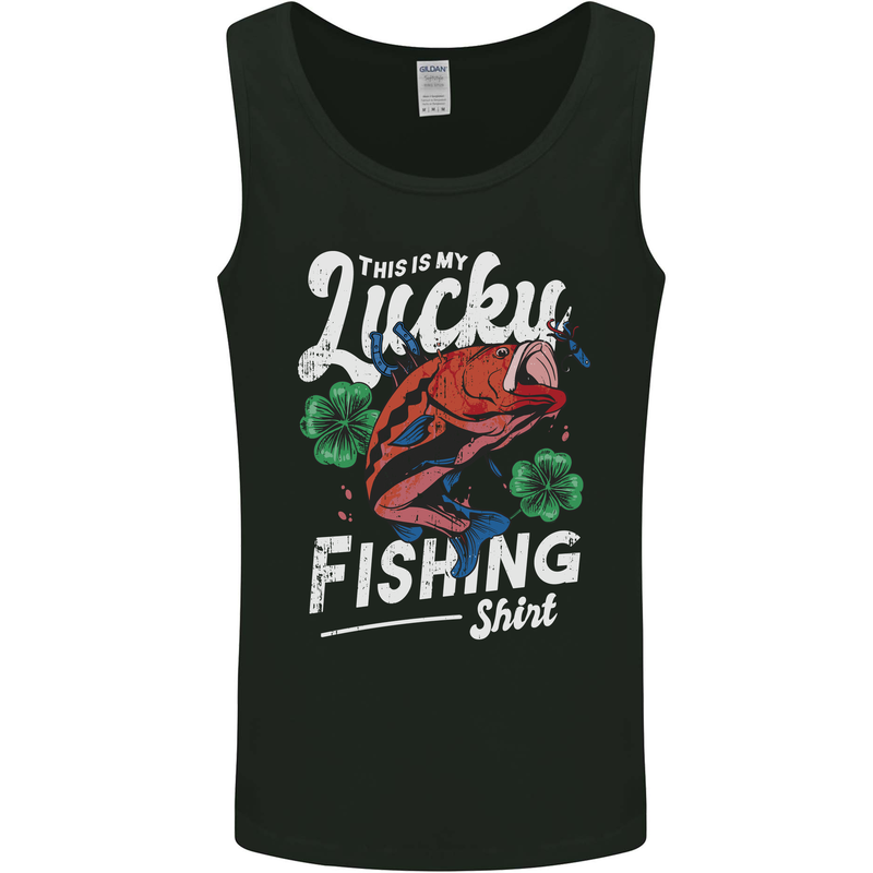 This Is My Lucky Fishing Funny Fisherman Mens Vest Tank Top Black
