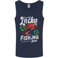 This Is My Lucky Fishing Funny Fisherman Mens Vest Tank Top Navy Blue