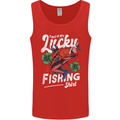This Is My Lucky Fishing Funny Fisherman Mens Vest Tank Top Red