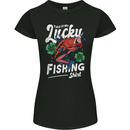 This Is My Lucky Fishing Funny Fisherman Womens Petite Cut T-Shirt Black