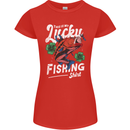 This Is My Lucky Fishing Funny Fisherman Womens Petite Cut T-Shirt Red