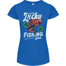 This Is My Lucky Fishing Funny Fisherman Womens Petite Cut T-Shirt Royal Blue