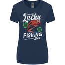 This Is My Lucky Fishing Funny Fisherman Womens Wider Cut T-Shirt Navy Blue
