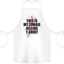 This Is My Zombie Killing Halloween Horror Cotton Apron 100% Organic White