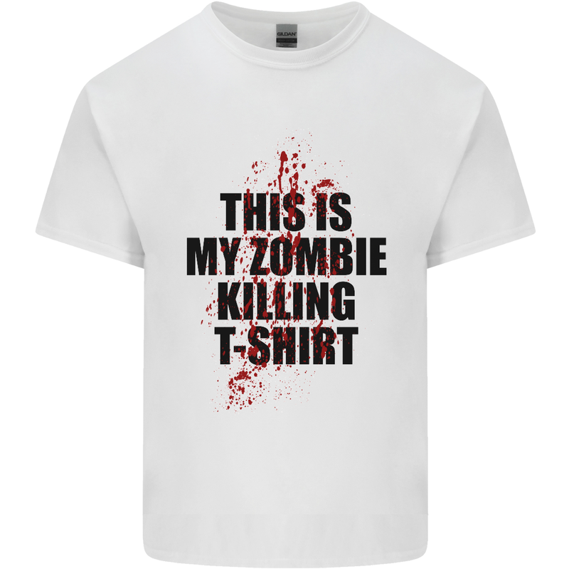 This Is My Zombie Killing Halloween Horror Mens Cotton T-Shirt Tee Top White