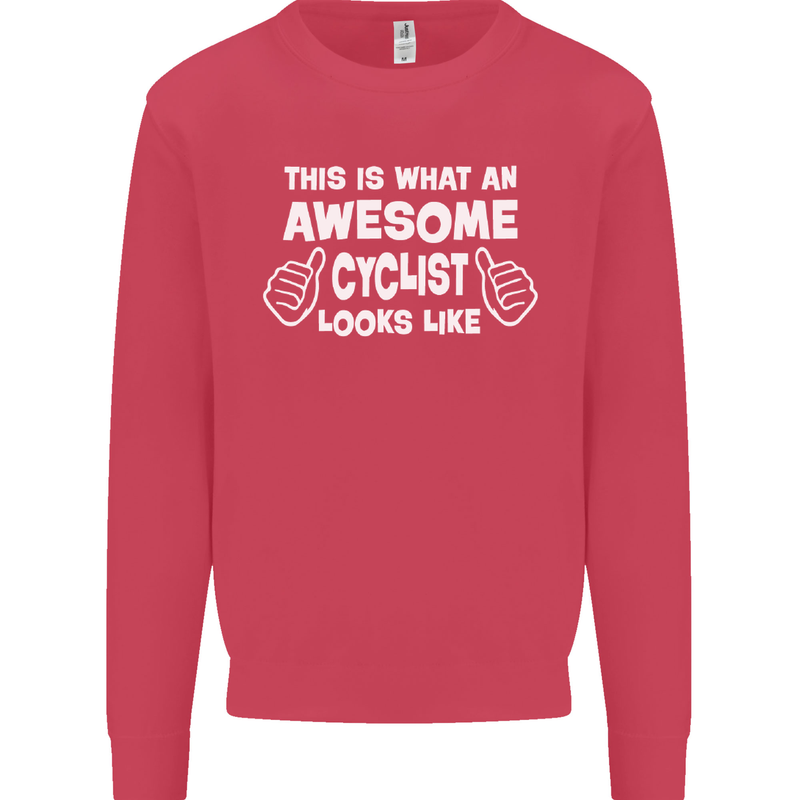 This Is What An Awesome Cyclist Cyclist Kids Sweatshirt Jumper Heliconia