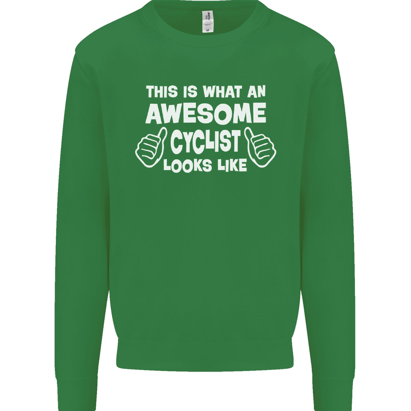 This Is What An Awesome Cyclist Cyclist Kids Sweatshirt Jumper Irish Green
