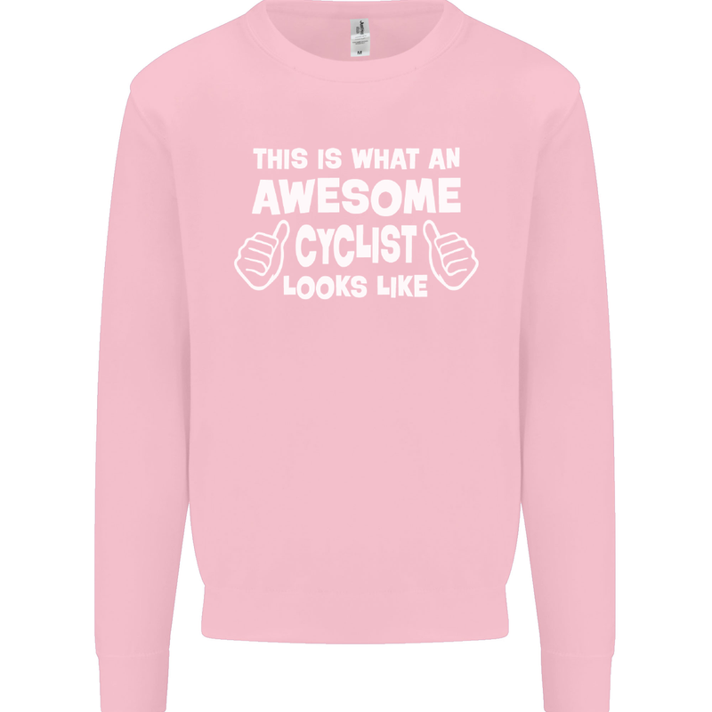 This Is What An Awesome Cyclist Cyclist Kids Sweatshirt Jumper Light Pink