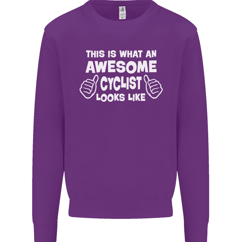 This Is What An Awesome Cyclist Cyclist Kids Sweatshirt Jumper Purple