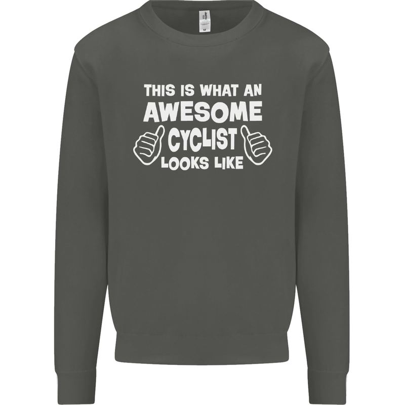 This Is What An Awesome Cyclist Cyclist Kids Sweatshirt Jumper Storm Grey