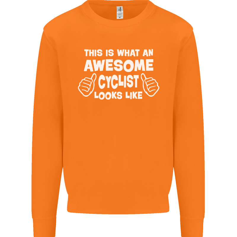 This Is What An Awesome Cyclist Cyclist Mens Sweatshirt Jumper Orange
