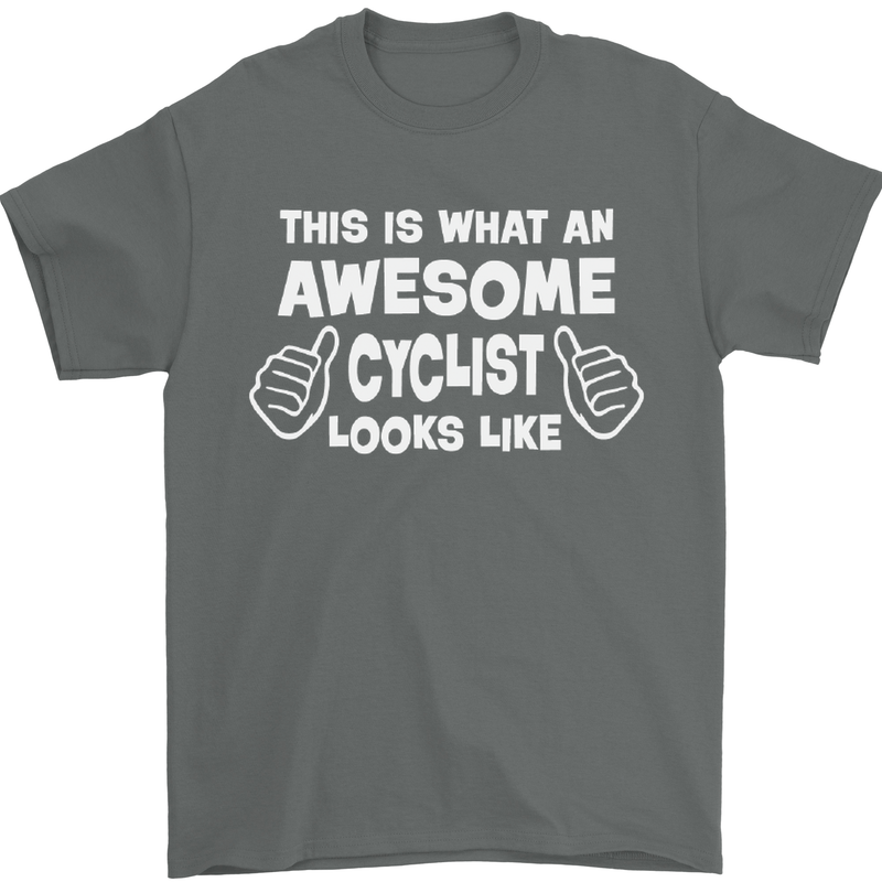 This Is What An Awesome Cyclist Cyclist Mens T-Shirt Cotton Gildan Charcoal