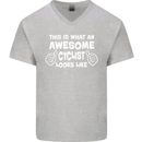 This Is What An Awesome Cyclist Cyclist Mens V-Neck Cotton T-Shirt Sports Grey