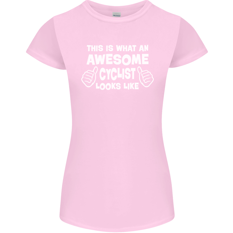 This Is What An Awesome Cyclist Cyclist Womens Petite Cut T-Shirt Light Pink