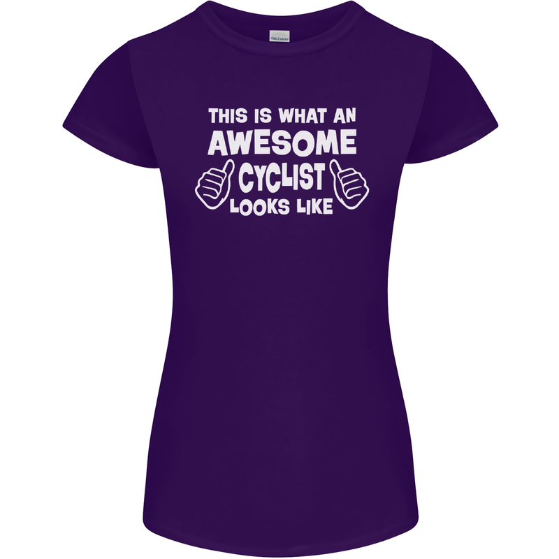 This Is What An Awesome Cyclist Cyclist Womens Petite Cut T-Shirt Purple