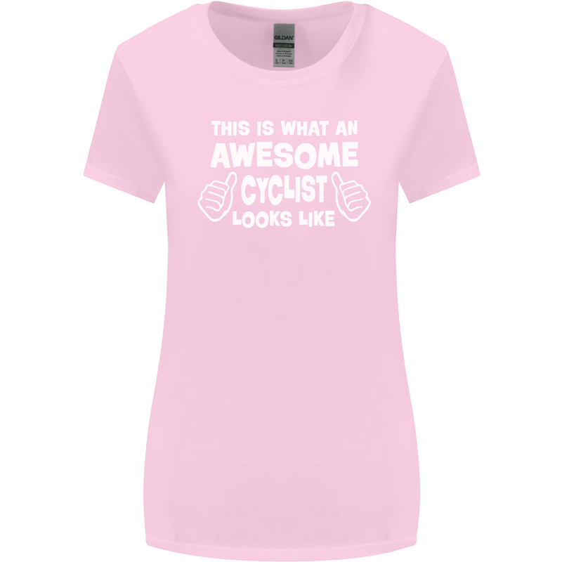 This Is What An Awesome Cyclist Cyclist Womens Wider Cut T-Shirt Light Pink