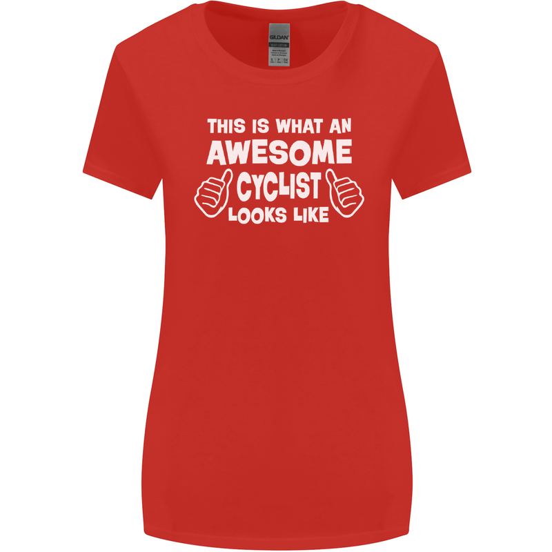 This Is What An Awesome Cyclist Cyclist Womens Wider Cut T-Shirt Red